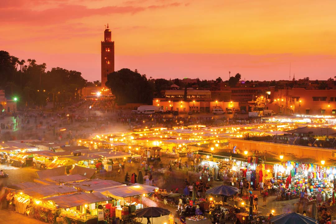 Jemaa el Fna, Marrakech, Maroc.